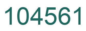 Number 104561 green image