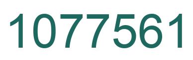 Number 1077561 green image