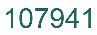 Number 107941 green image