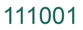 Number 111001 green image