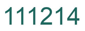 Number 111214 green image