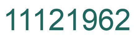 Number 11121962 green image