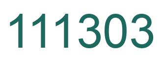 Number 111303 green image