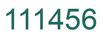 Number 111456 green image
