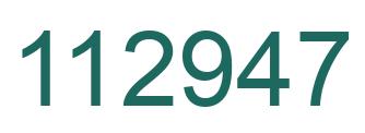 Number 112947 green image