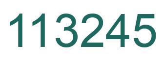 Number 113245 green image