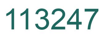 Number 113247 green image