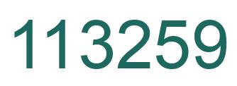 Number 113259 green image