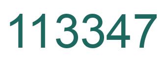 Number 113347 green image