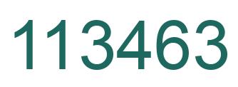 Number 113463 green image