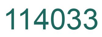 Number 114033 green image