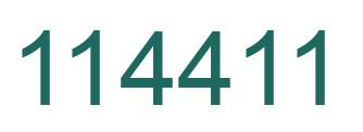 Number 114411 green image