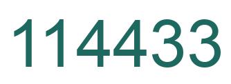 Number 114433 green image