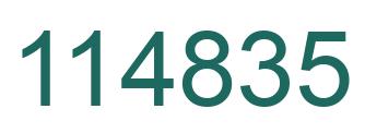 Number 114835 green image