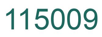 Number 115009 green image