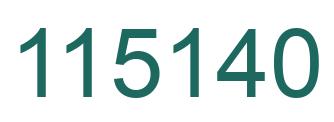 Number 115140 green image