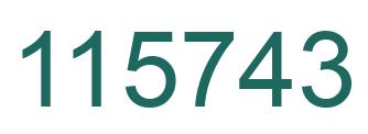Number 115743 green image