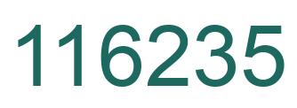 Number 116235 green image