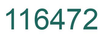 Number 116472 green image
