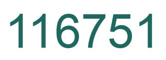 Number 116751 green image