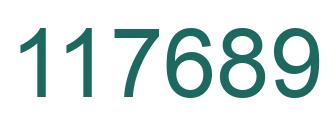 Number 117689 green image