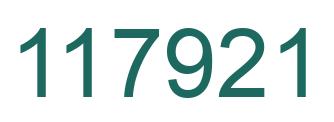 Number 117921 green image