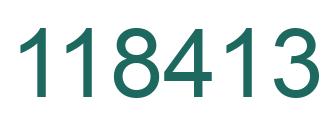 Number 118413 green image