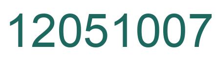 Number 12051007 green image