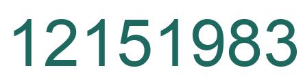 Number 12151983 green image