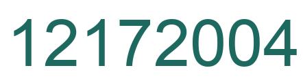 Number 12172004 green image