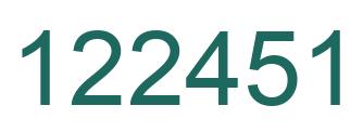 Number 122451 green image