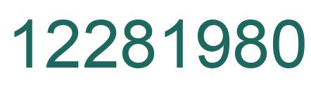 Number 12281980 green image