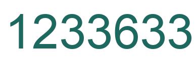 Number 1233633 green image