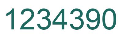 Number 1234390 green image