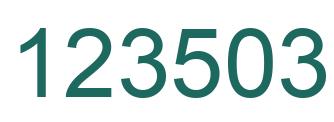 Number 123503 green image