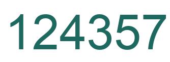 Number 124357 green image