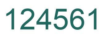 Number 124561 green image