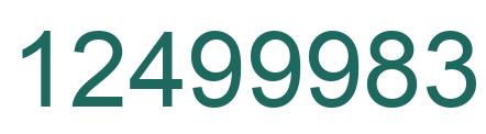 Number 12499983 green image