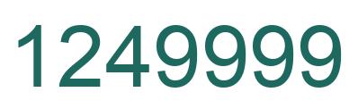 Number 1249999 green image