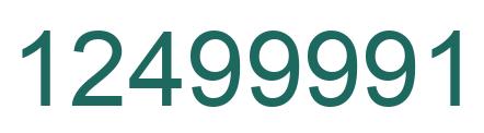 Number 12499991 green image
