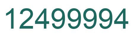 Number 12499994 green image