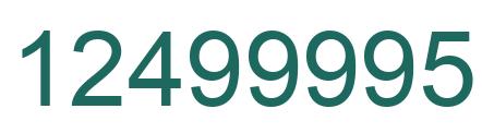 Number 12499995 green image