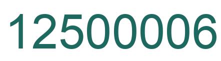 Number 12500006 green image