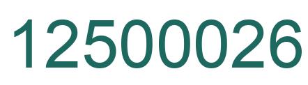Number 12500026 green image