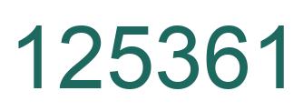 Number 125361 green image
