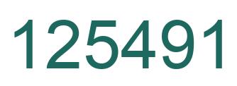 Number 125491 green image