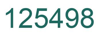 Number 125498 green image
