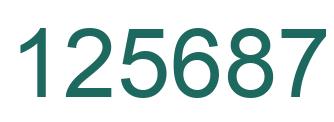 Number 125687 green image