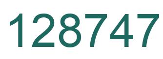 Number 128747 green image