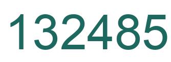Number 132485 green image